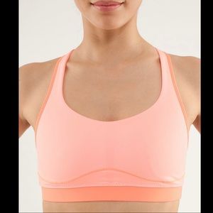 Lululemon Run Pace Bra Bleached Coral/Pop Orange